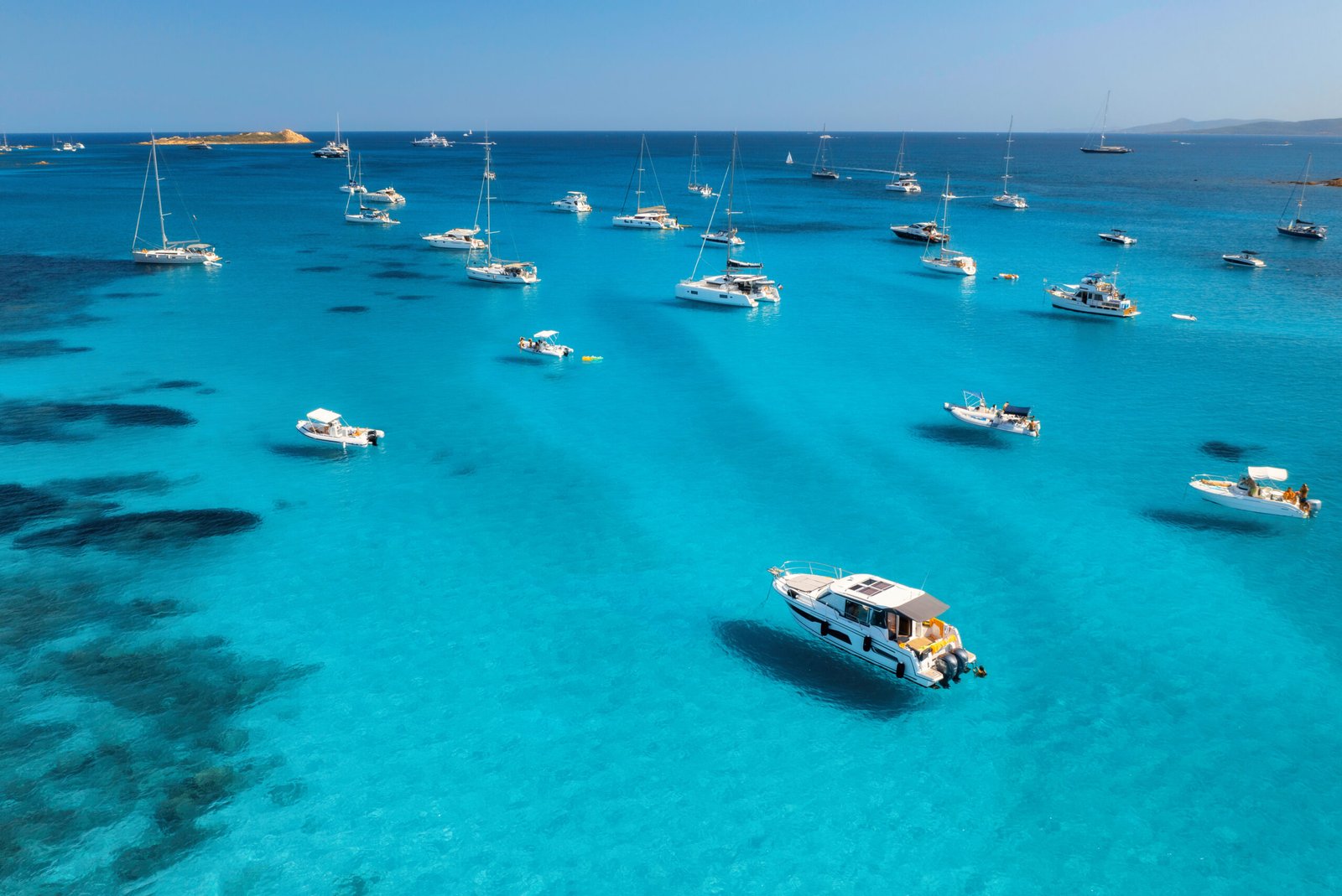 Luxury yachts on the sea off Marbella